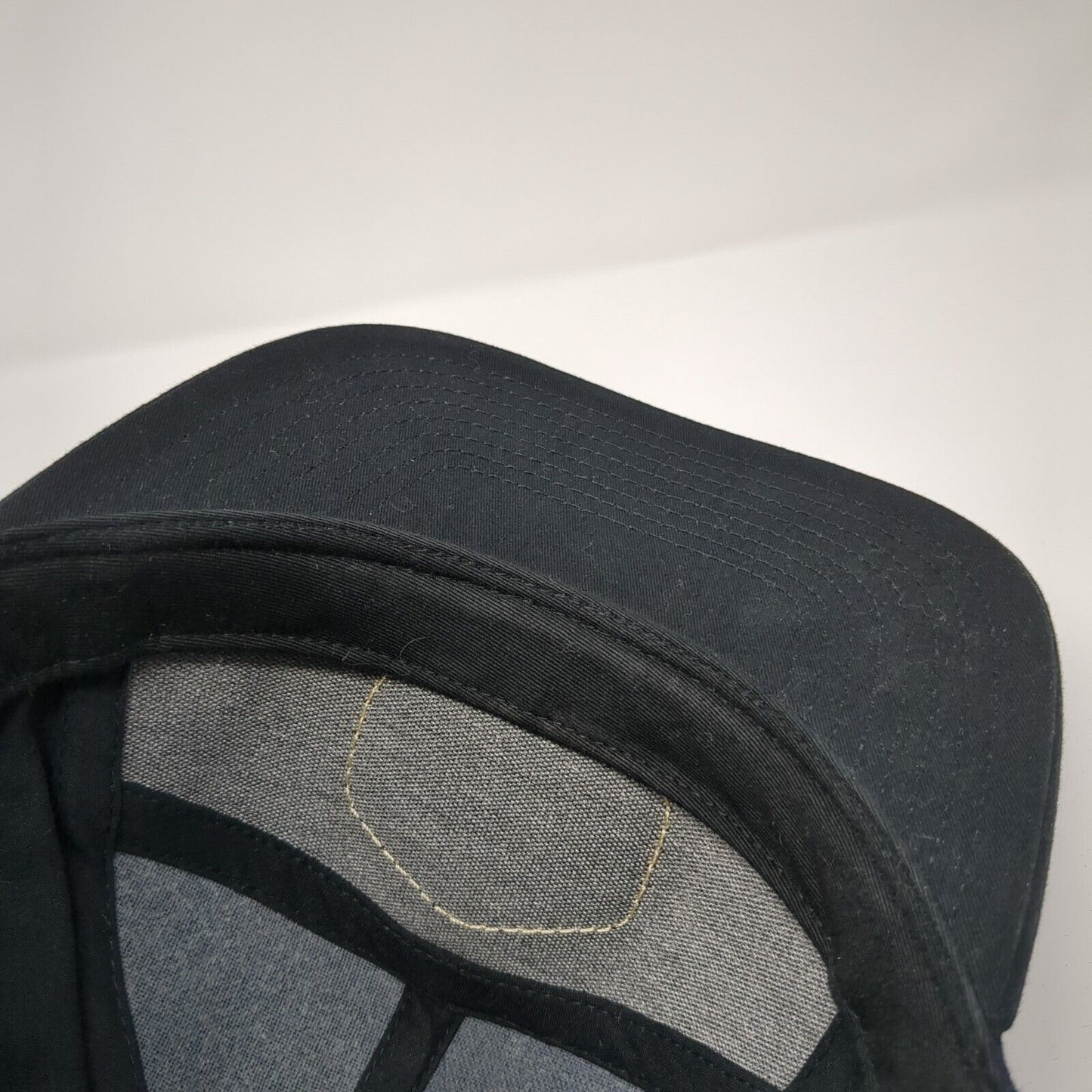 Discover Church Slideback Hat Black OS Adjustable Leather Patch Richardson