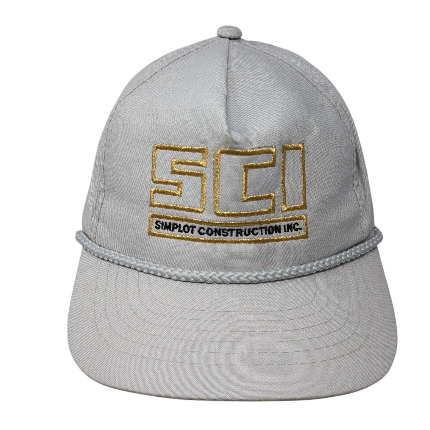 SCI Simplot Construction Inc. Snapback Rope Hat Gray OSFA Embroidered