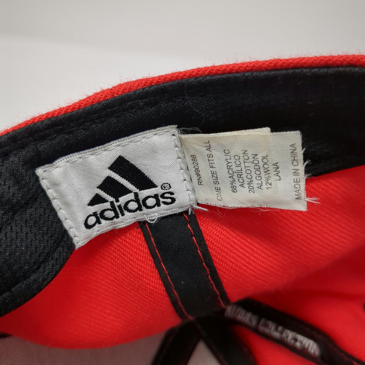 Adidas Baseball Cap Red Black One Size Script A Logo Adjustable Climalite hat