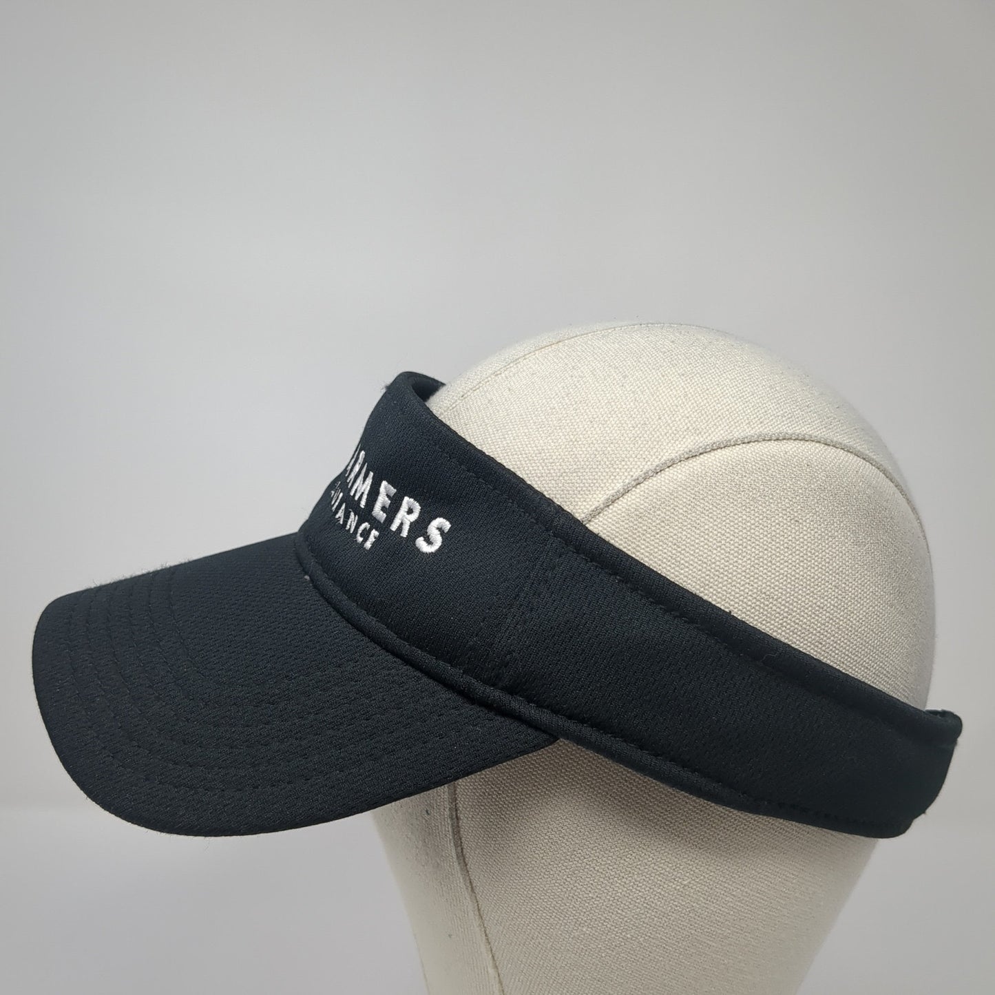 Farmers Insurance Sun Visor Hat Black One Size Adjustable Embroidered Otto