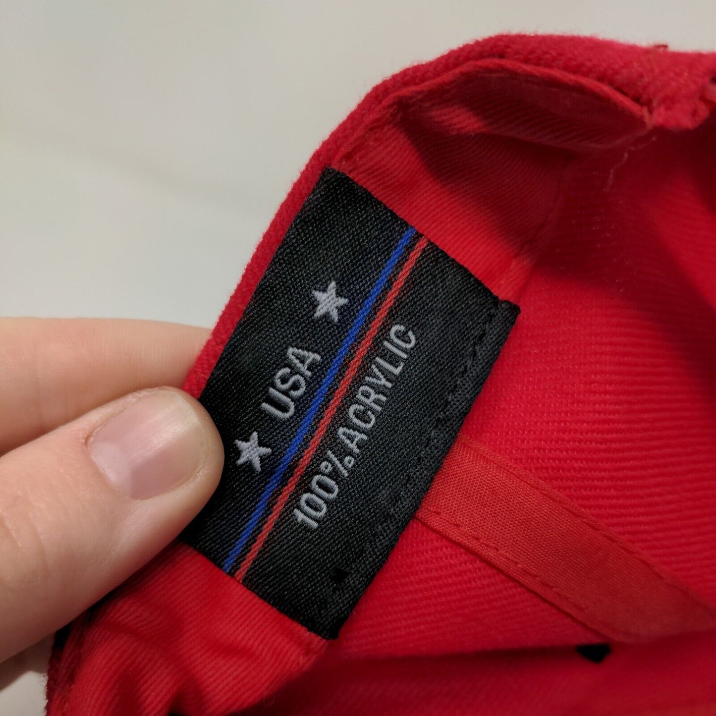 USA Brand Men's Snapback Hat Red Adjustable Embroidered Washington DC Logo