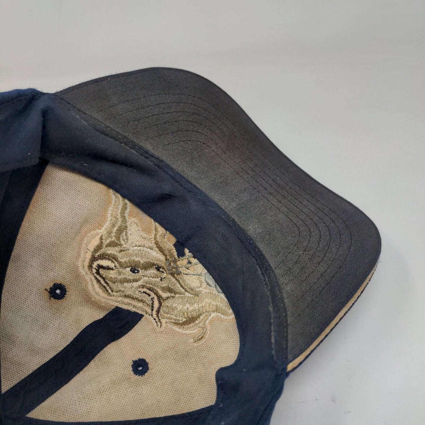 Bull Strapback Hat Blue One Size Embroidered Adjustable 6 Panel