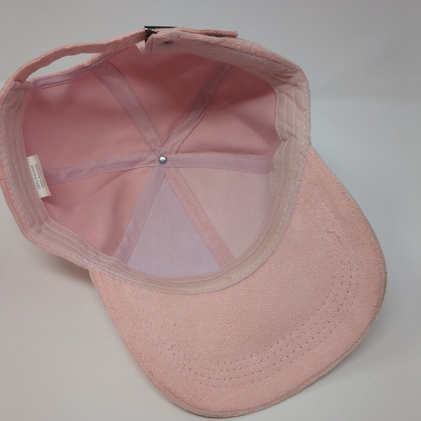 Unbranded Slideback Hat Pink One Size Adjustable Vented Holes 6 Panel Blank