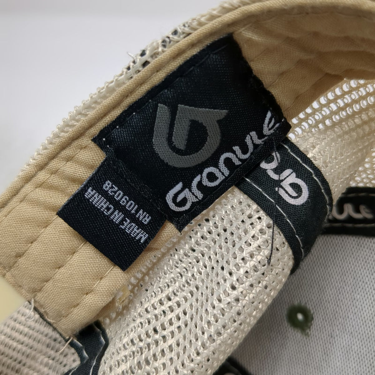 Granule Trucker Hat Green Beige One Size Great Outdoors Patch Snapback Mesh Back