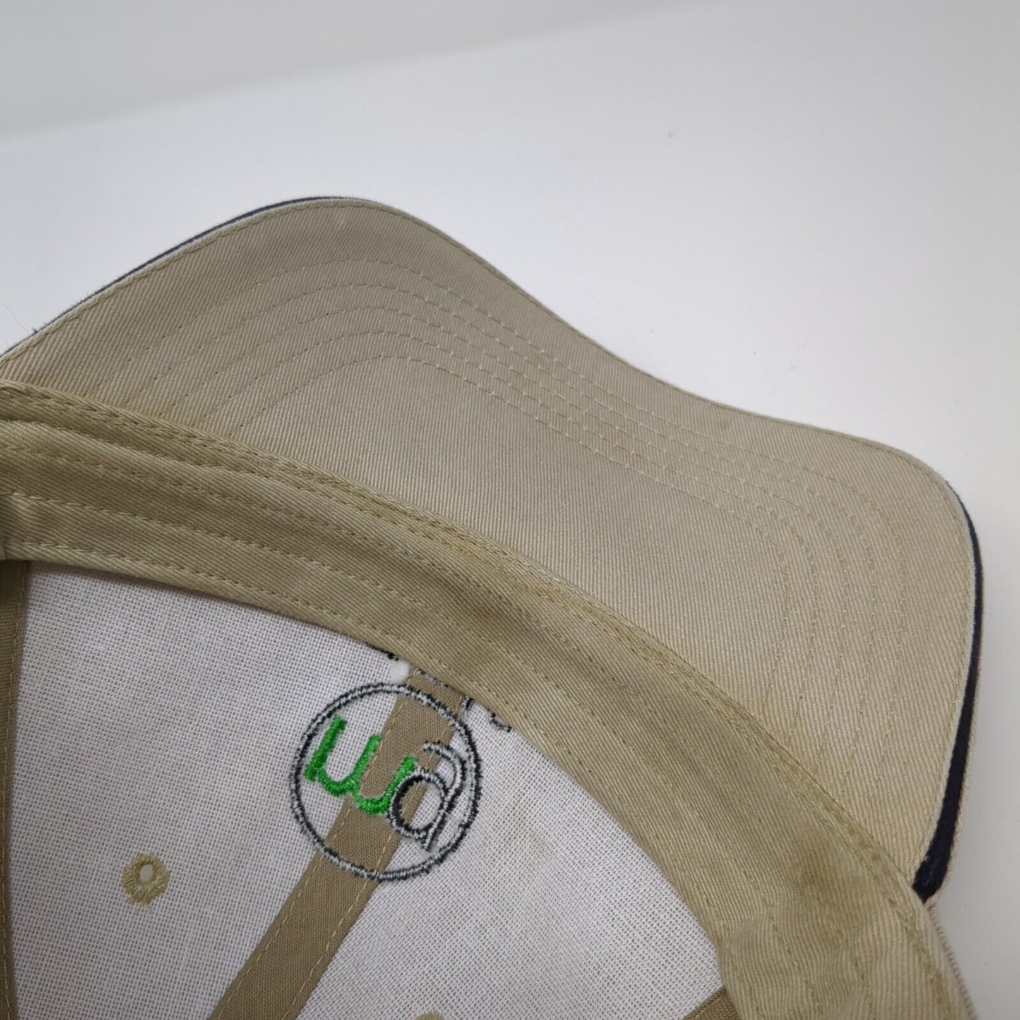 MG Golf Slideback Hat Tan One Size Adjustable Embroidered 6 Panel