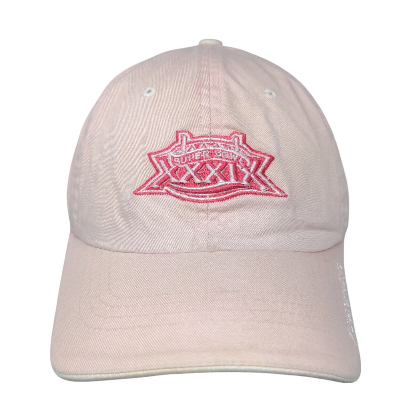 NFL Superbowl XXXIX Slideback Hat Pink OSFGA Embroidered Logo