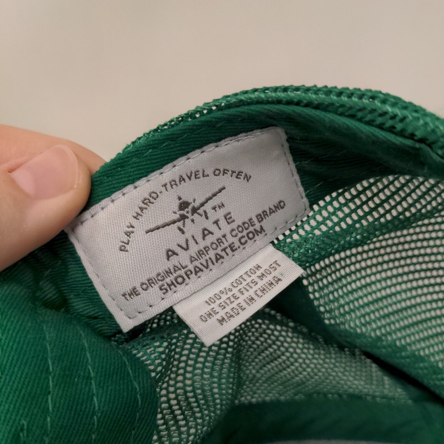 DEN Snapback Mesh Back Trucker Hat Green OSFM Solid 6 Panel Aviate