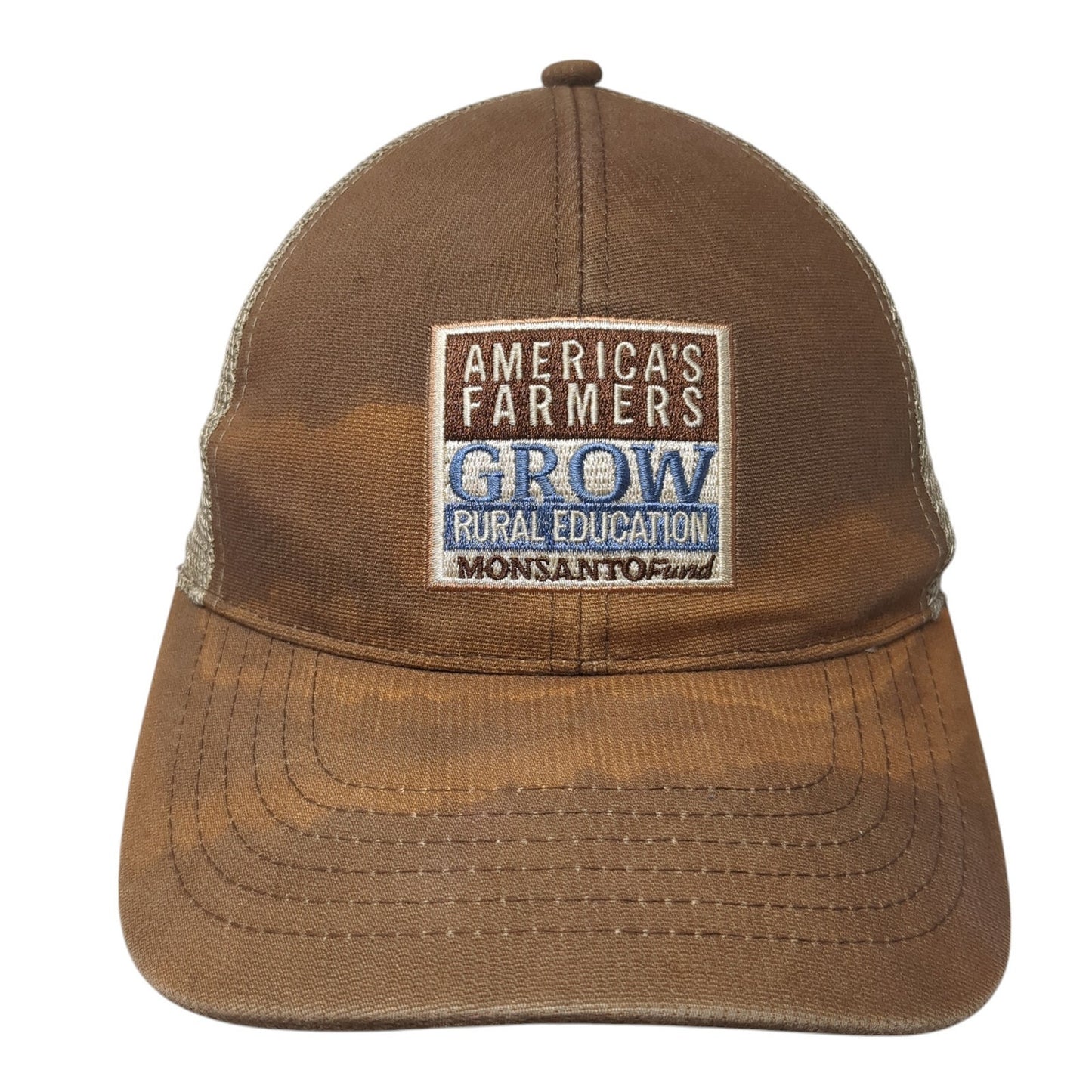 America's Farmers Grow Rural Education Trucker Hat Brown One Size Mesh Back