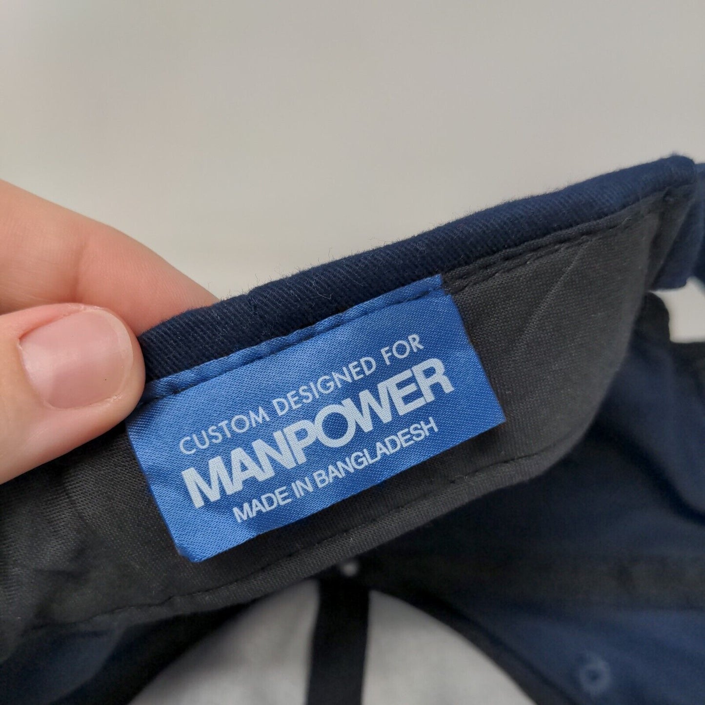 Manpower Slideback Hat Blue One Size Adjustable Embroidered 6 Panel