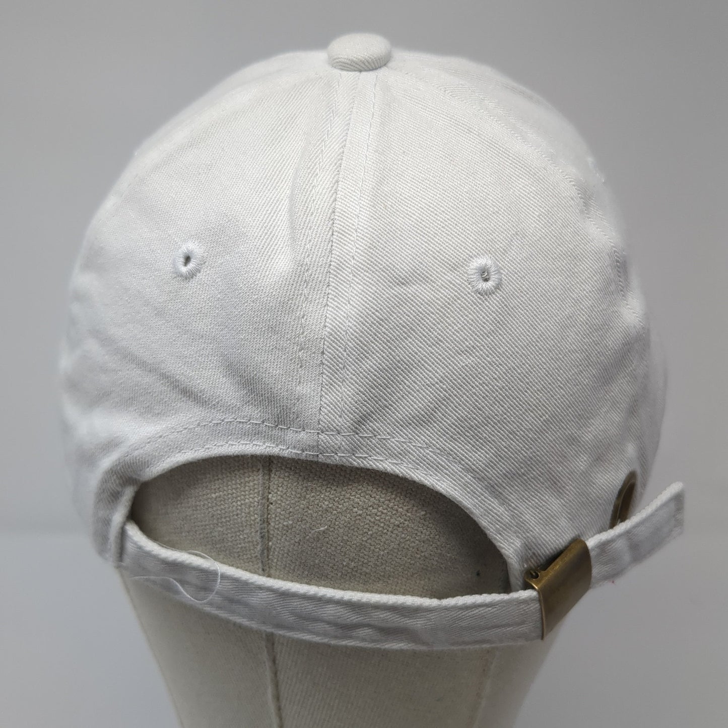 Eckos Slideback Baseball Cap White One Size Adjustable Vented Holes Blank