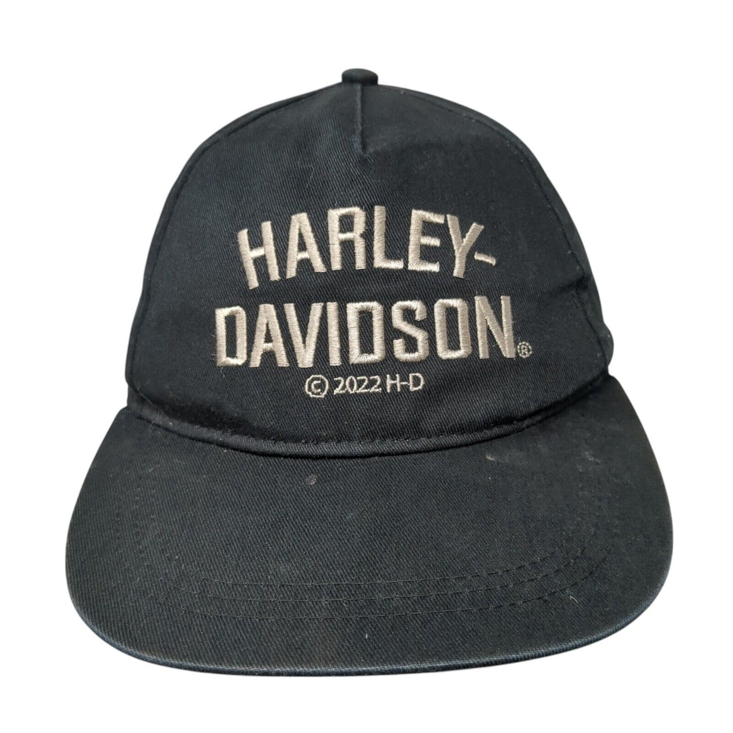 Harley-Davidson Snapback Hat Black Size 4-14 Adjustable Embroidered Cotton