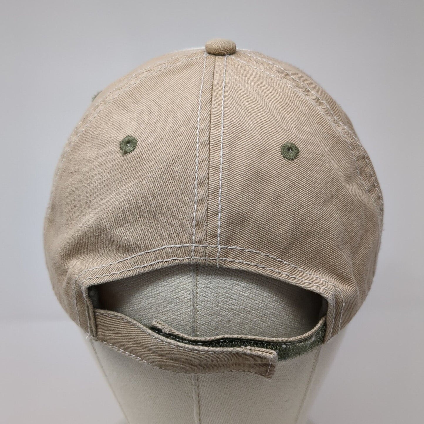 Hawaiian Islands Strapback Hat Tan OSFM Adjustable Embroidered Distressed Otto