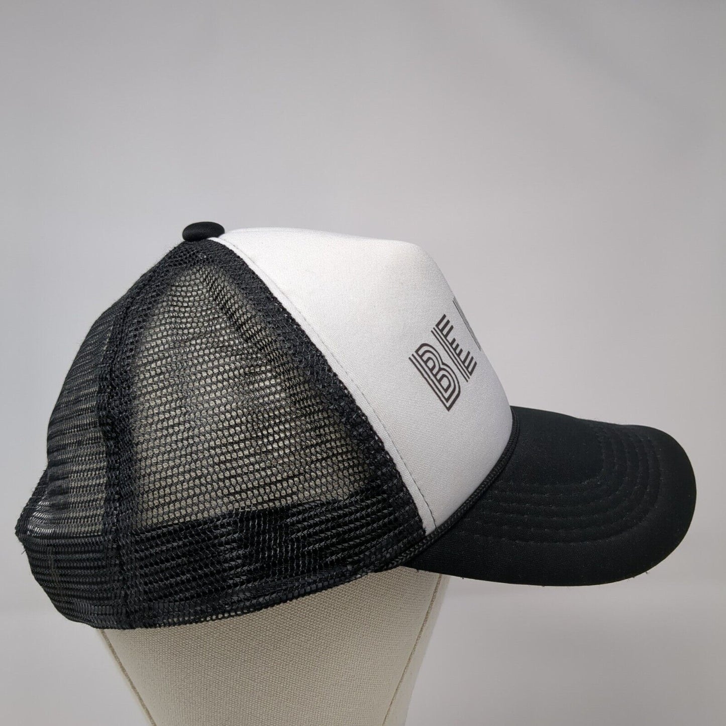 Be Kind Snapback Mesh Back Rope Trucker Hat Black One Size Colorblock