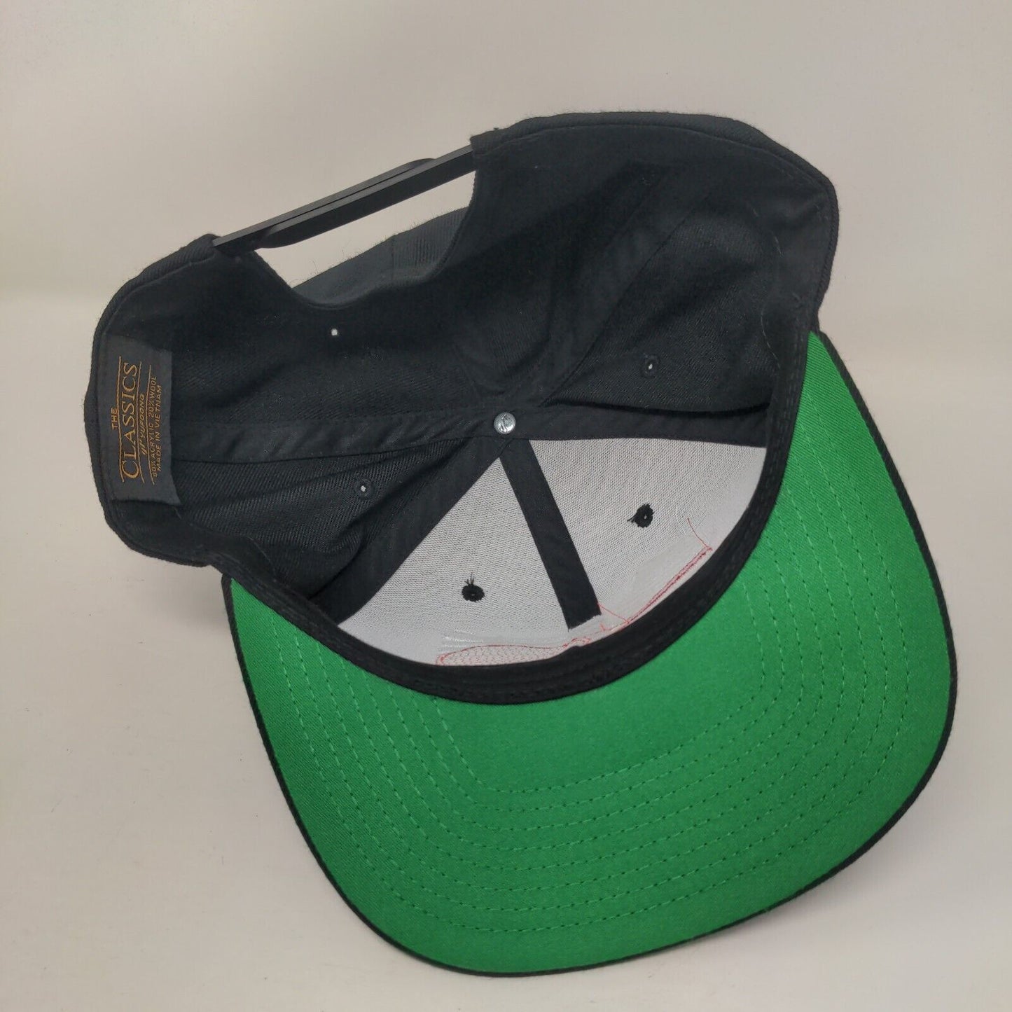 American Flag Tennis Racket Snapback Hat Black One Size Embroidered