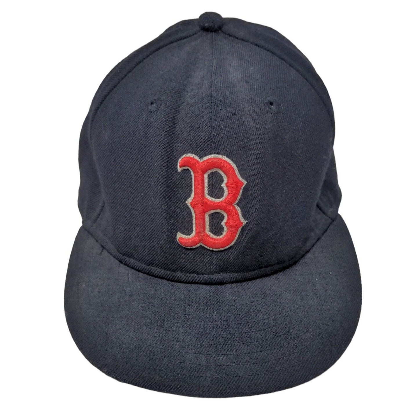 New Era Boys Fitted Hat Blue 6 3/4 Embroidered Boston Red Sox Logo 59Fifty