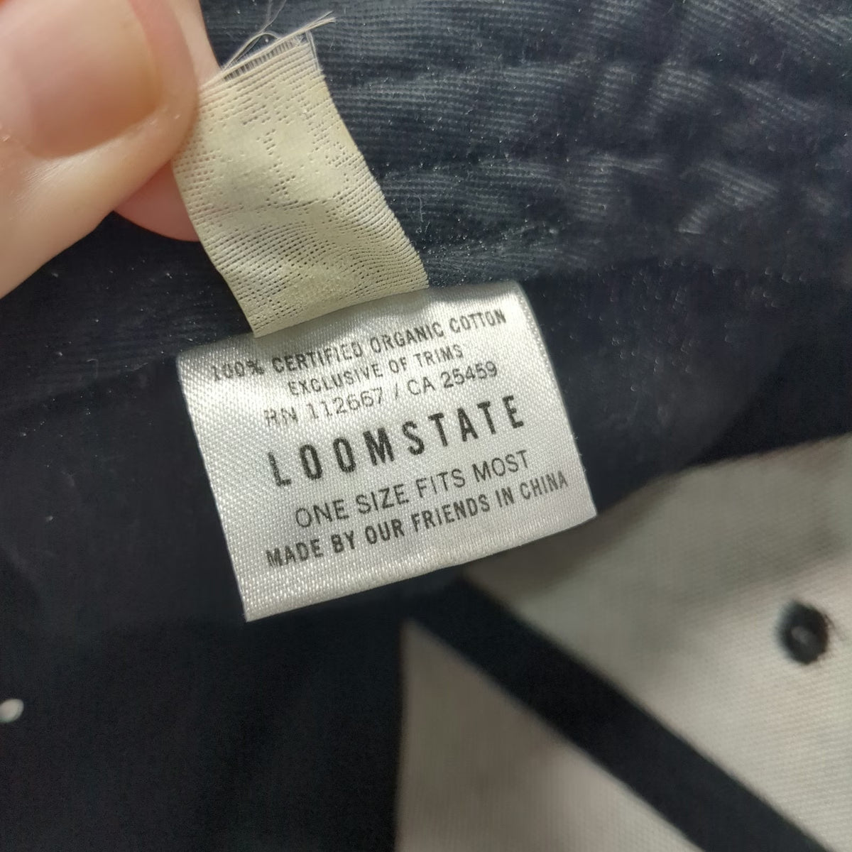 Loomstate Chipotle Logo Black One Size Baseball Cap Hat Organic Cotton Strapback