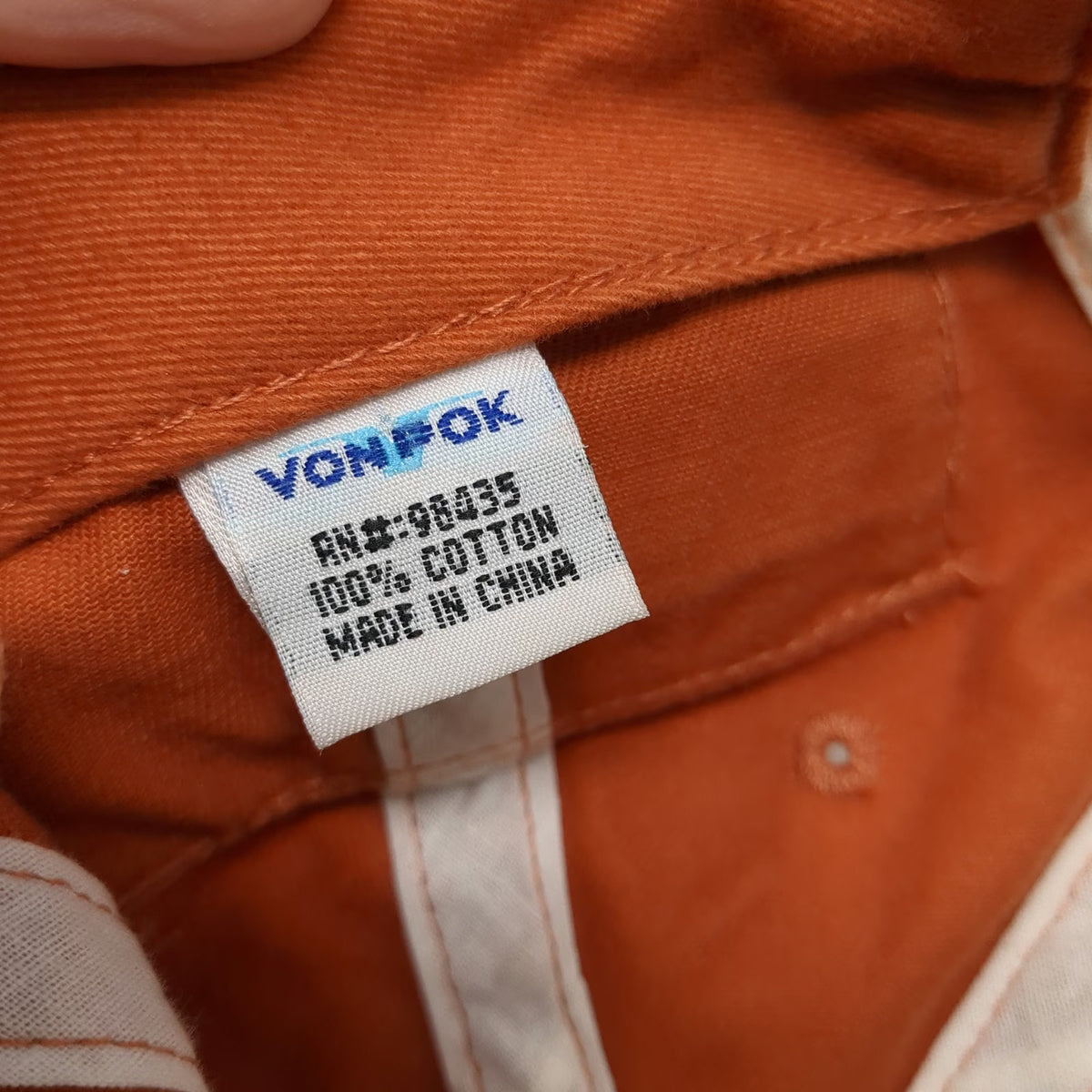 VONPOK Bulleit Bourbon Frontier Whiskey Baseball Cap Orange OSFM Slideback Hat