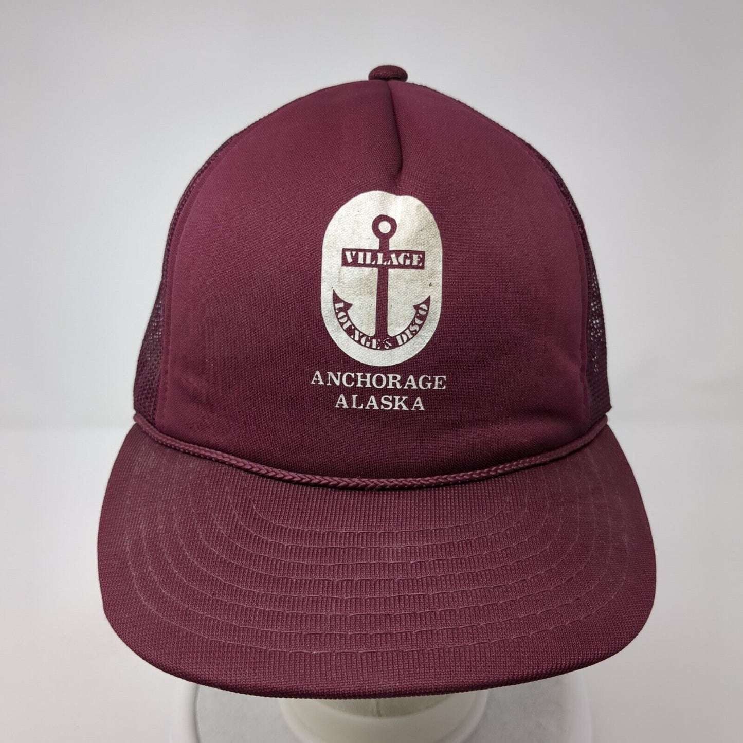 Anchorage Alaska Snapback Trucker Hat Red One Size Adjustable Mesh Back Hanes