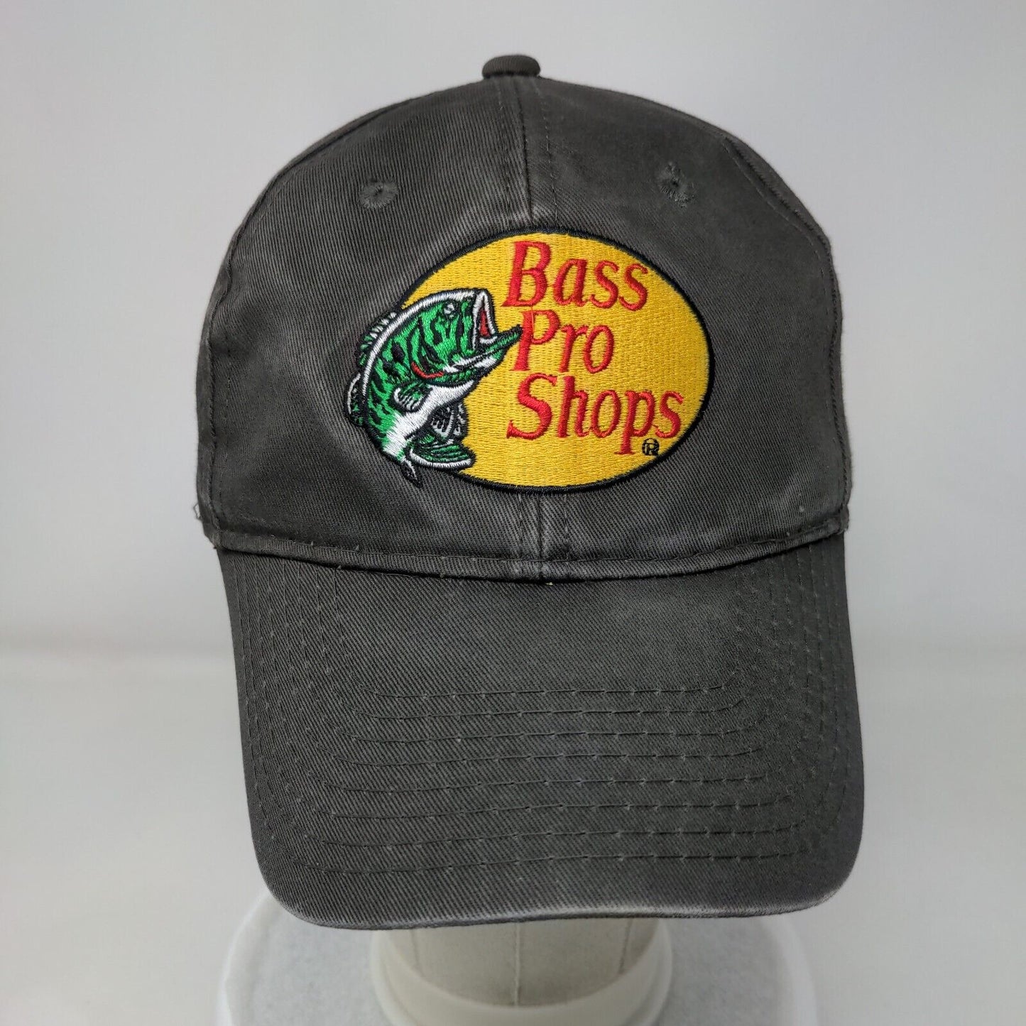 Bass Pro Shops Snapback Hat Gray OSFM Embroidered 6 Panel Gone Fishing