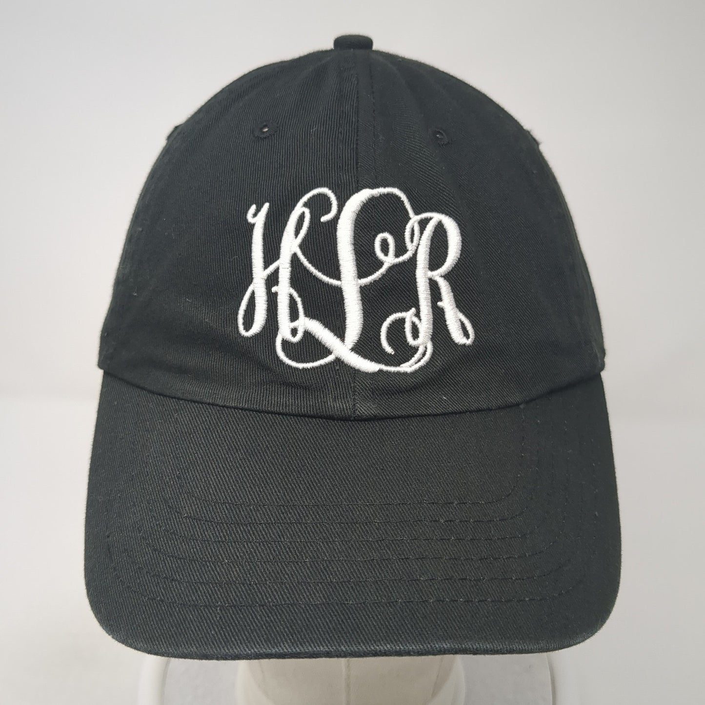 Monogram Slideback Hat Black One Size Adjustable The Turnip Seed Co