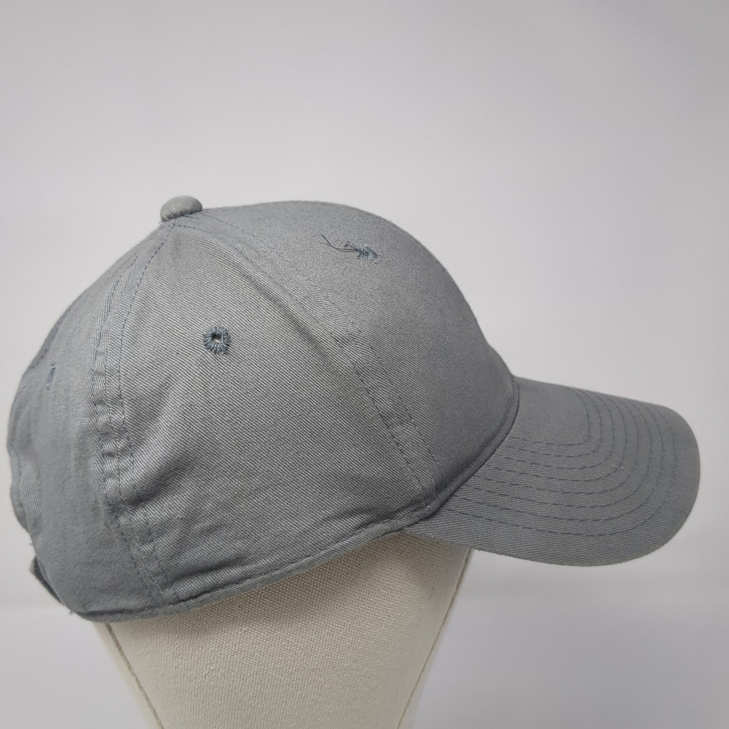 Unbranded Strapback Baseball Cap Gray One Size Adjustable 6 Panel Blank