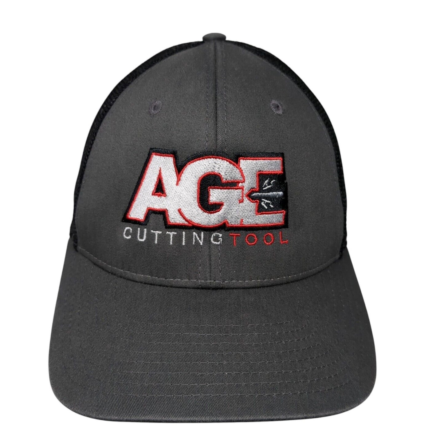 AGE Cutting Tool Fitted Trucker Hat Gray L/XL Mesh Back Embroidered Richardson