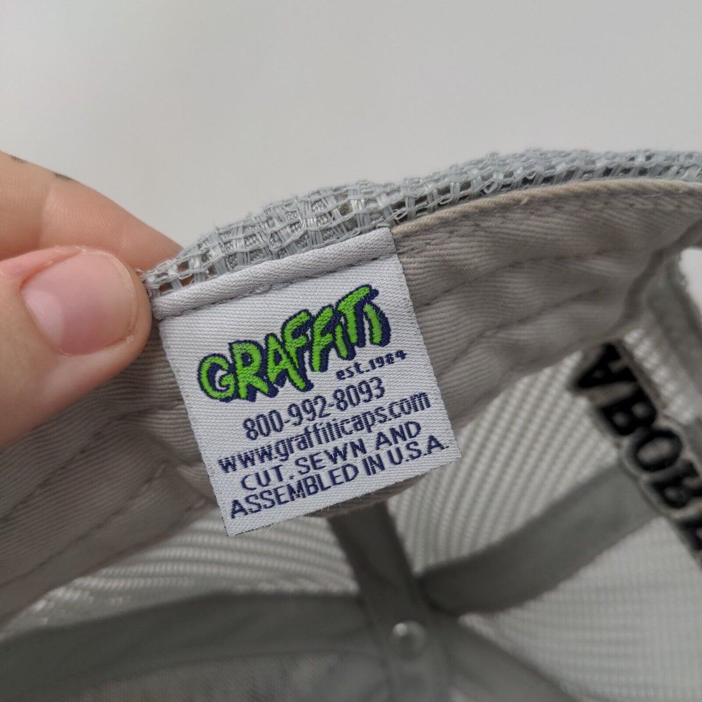 120 Laborers Snapback Trucker Hat Blue One Size Embroidered Mesh Back Graffiti