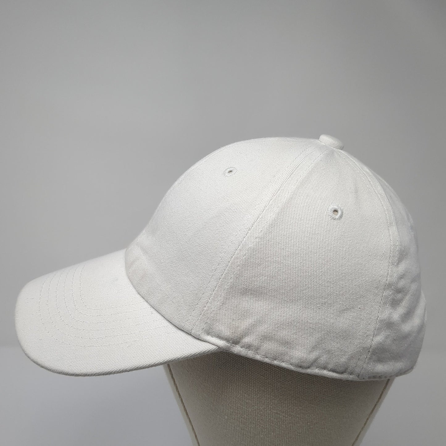 Eckos Slideback Baseball Cap White One Size Adjustable Vented Holes Blank