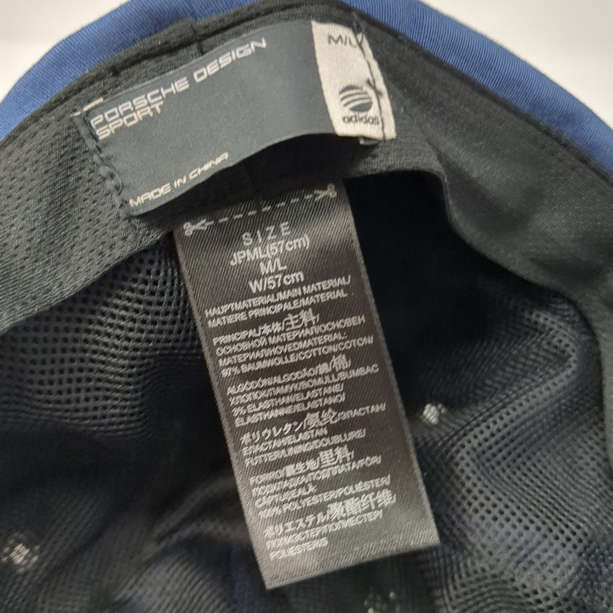 Porsche Design Adidas Baseball Cap Blue Size L Fitted Lining Motorsports Hat