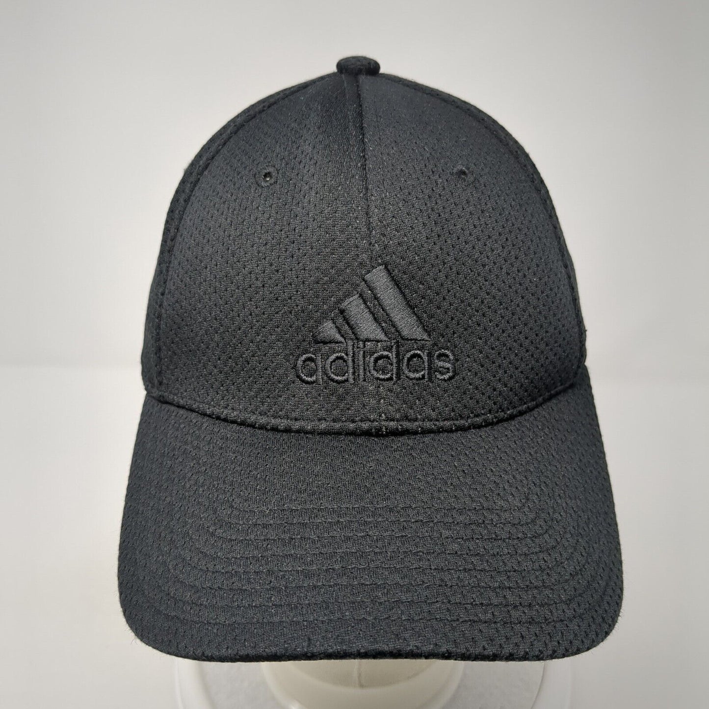Adidas Fitted Baseball Cap Black One Size Lightweight Breathable Embroidered