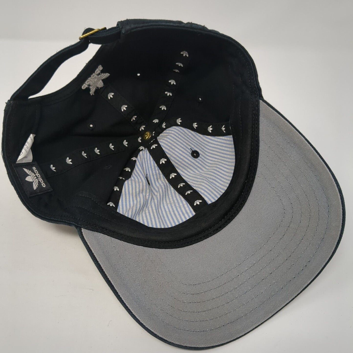 Adidas Trefoil Slideback Hat Black One Size 3 Stripes Logo Adjustable
