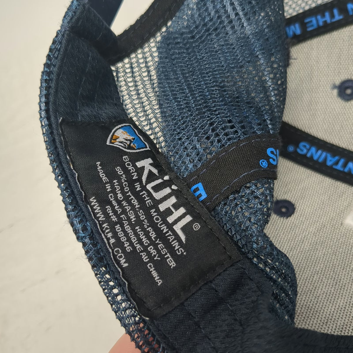 KÜHL Trucker Hat Blue One Size Mountain Patch Mesh Back Snapback Shield Logo