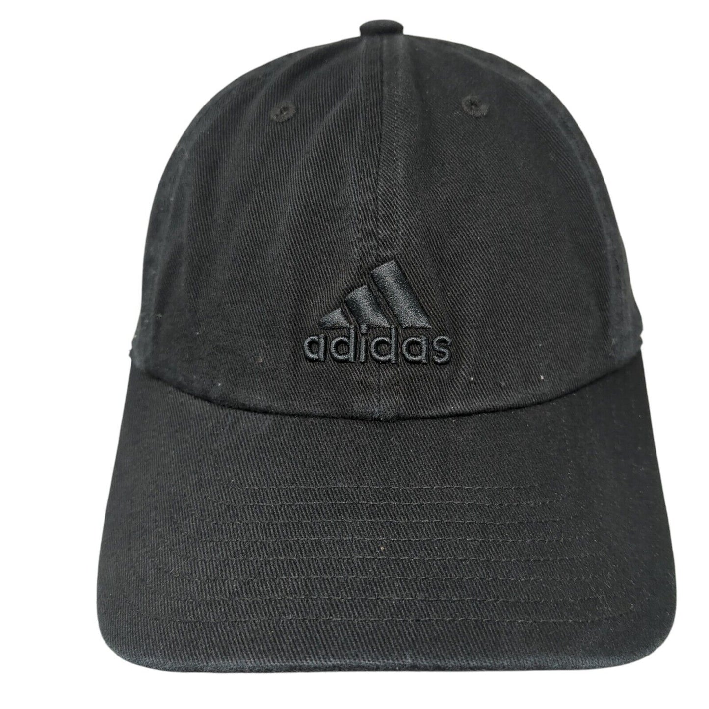 Adidas Slideback Hat Black One Size Adjustable 3 Stripes Logo Embroidered