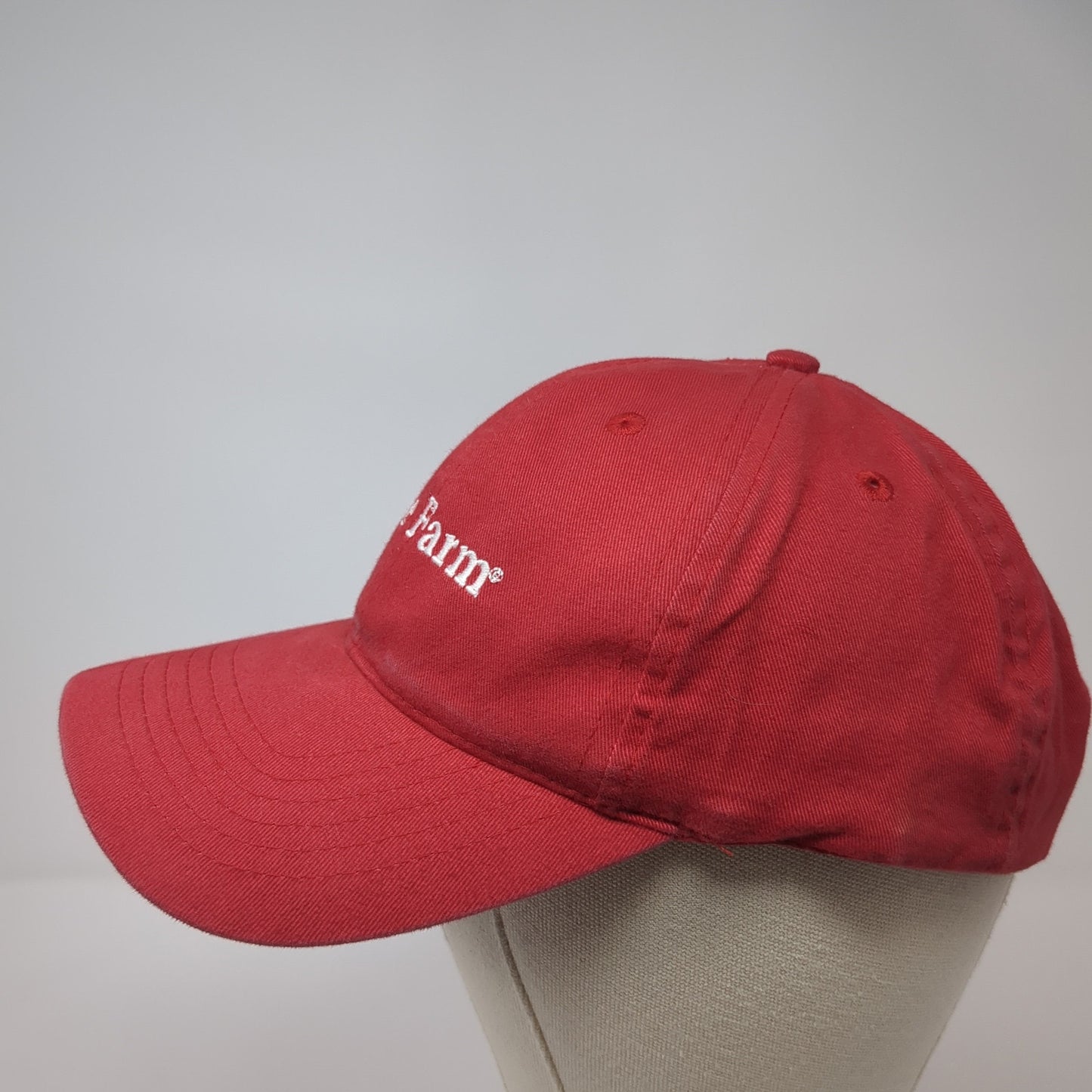 State Farm Strapback Hat Red One Size Adjustable Embroidered AMC Deluxe