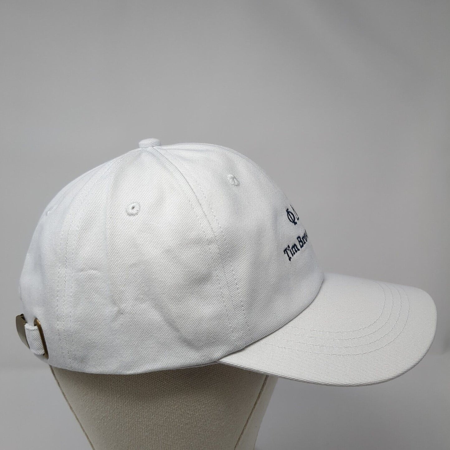 Tim Brown Classic Slideback Hat White One Size Adjustable Embroidered