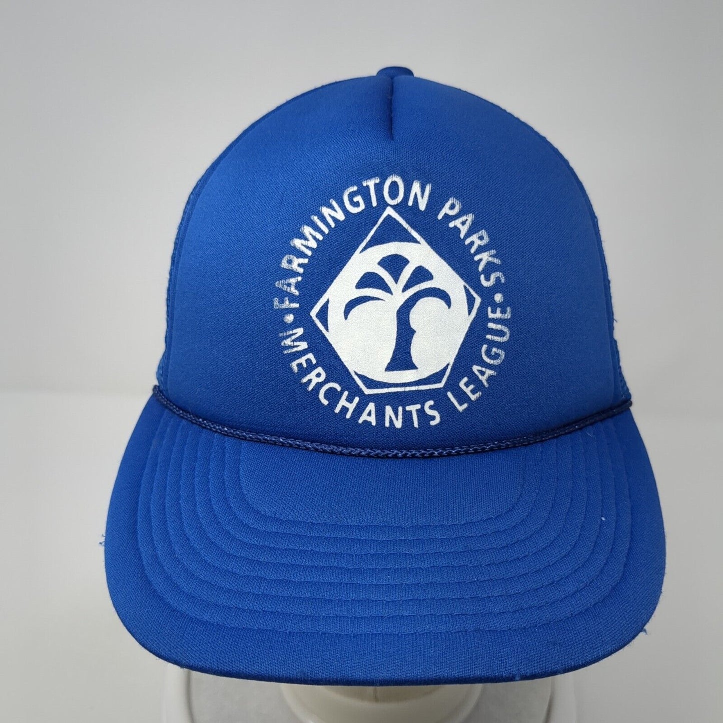 Farmington Parks Snapback Rope Trucker Hat Blue One Size Mesh Back