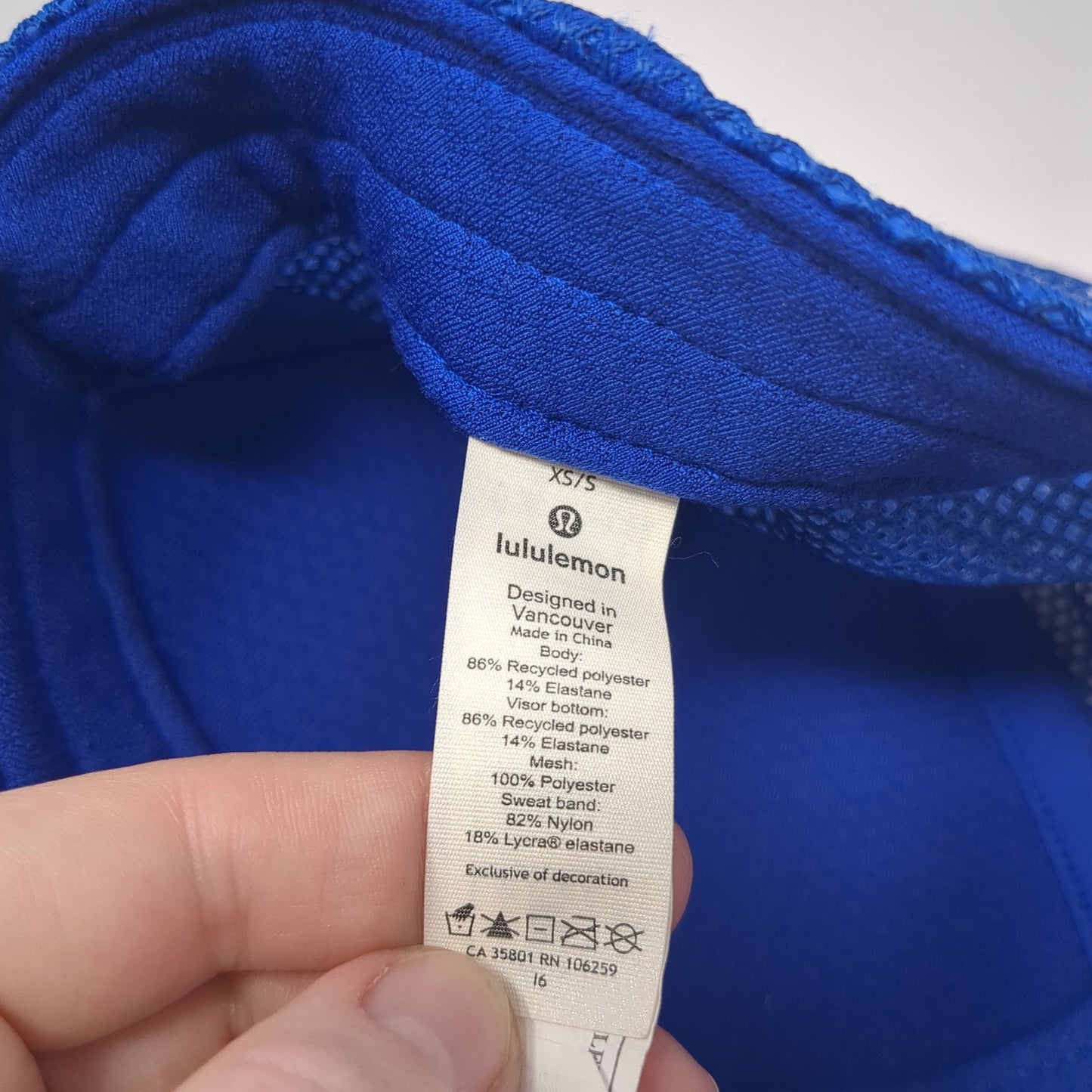 Lululemon Snapback Trucker Hat Blue Small Adjustable Breathable Mesh Back