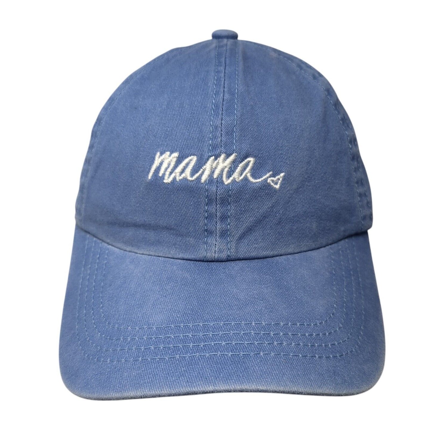 Mama Slideback Hat Blue One Size Adjustable Embroidered Solid 6 Panel