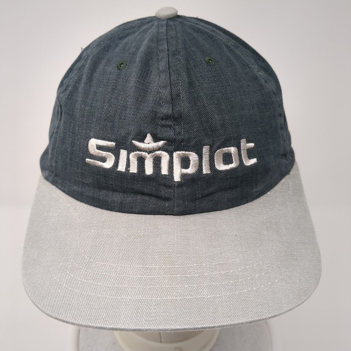Simplot Slideback Hat Gray One Size Adjustable Embroidered 6 Panel