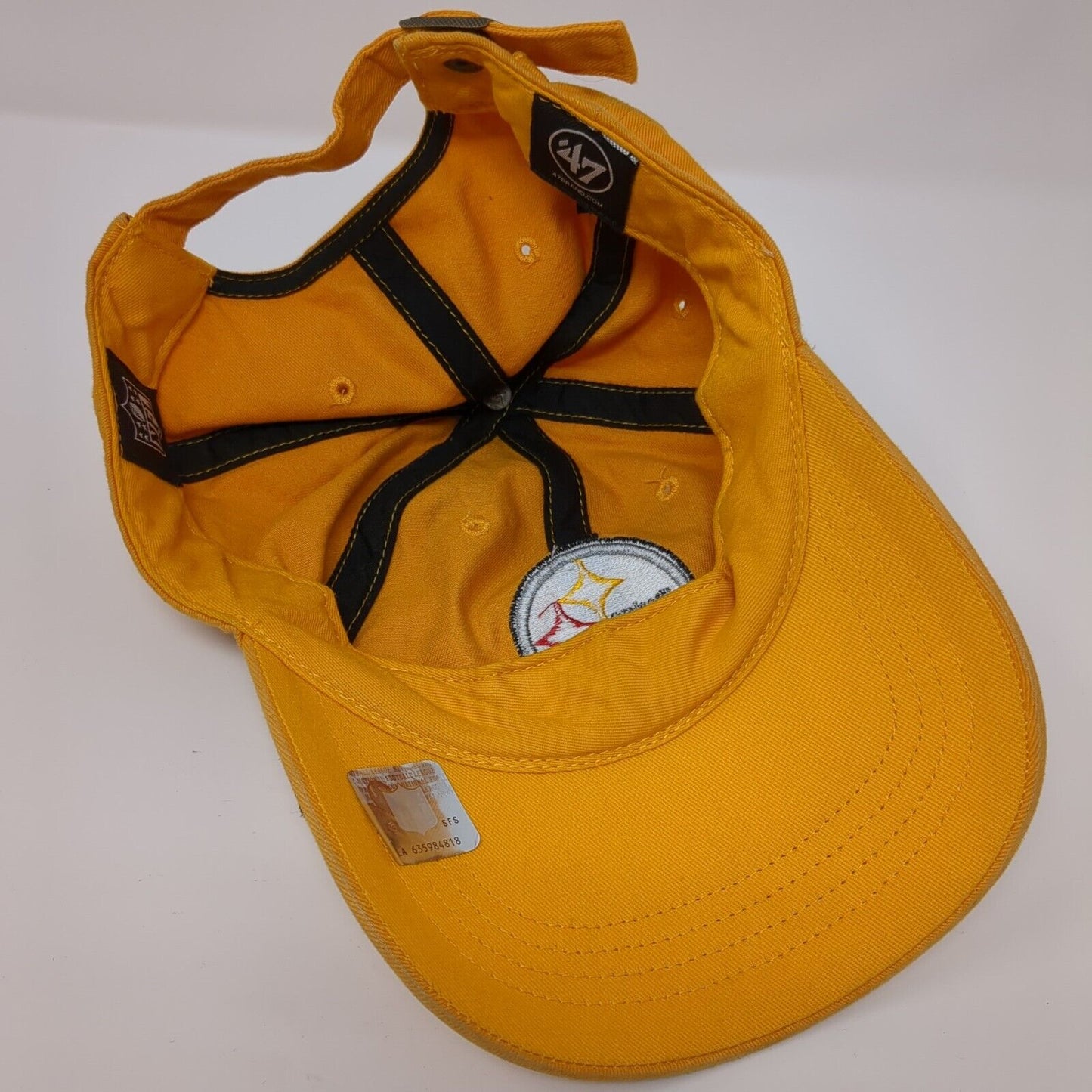 '47 Brand Slideback Hat Yellow Pittsburgh Steelers NFL Embroidered Logo