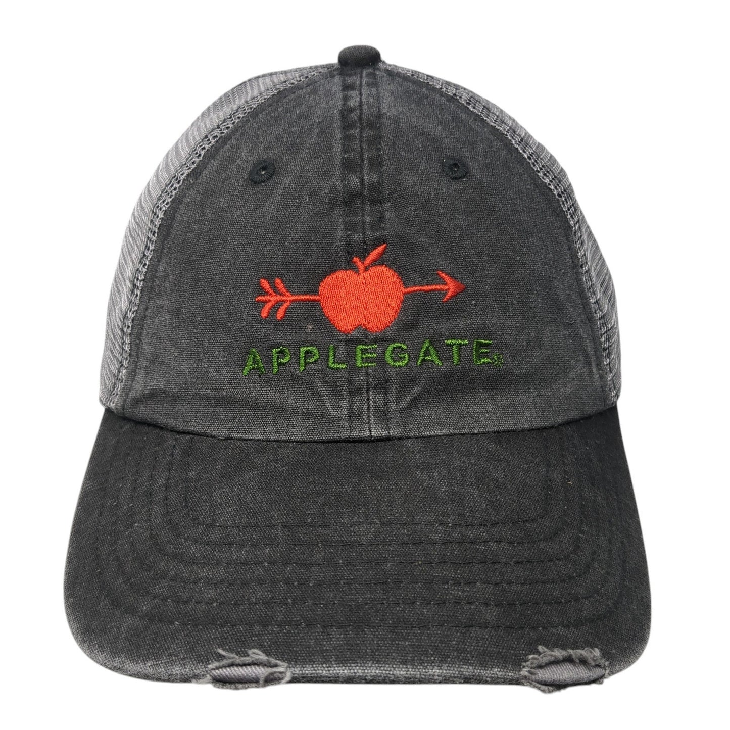 Apple Gate Snapback Trucker Hat Gray One Size Adjustable Mesh Back 6 Panel