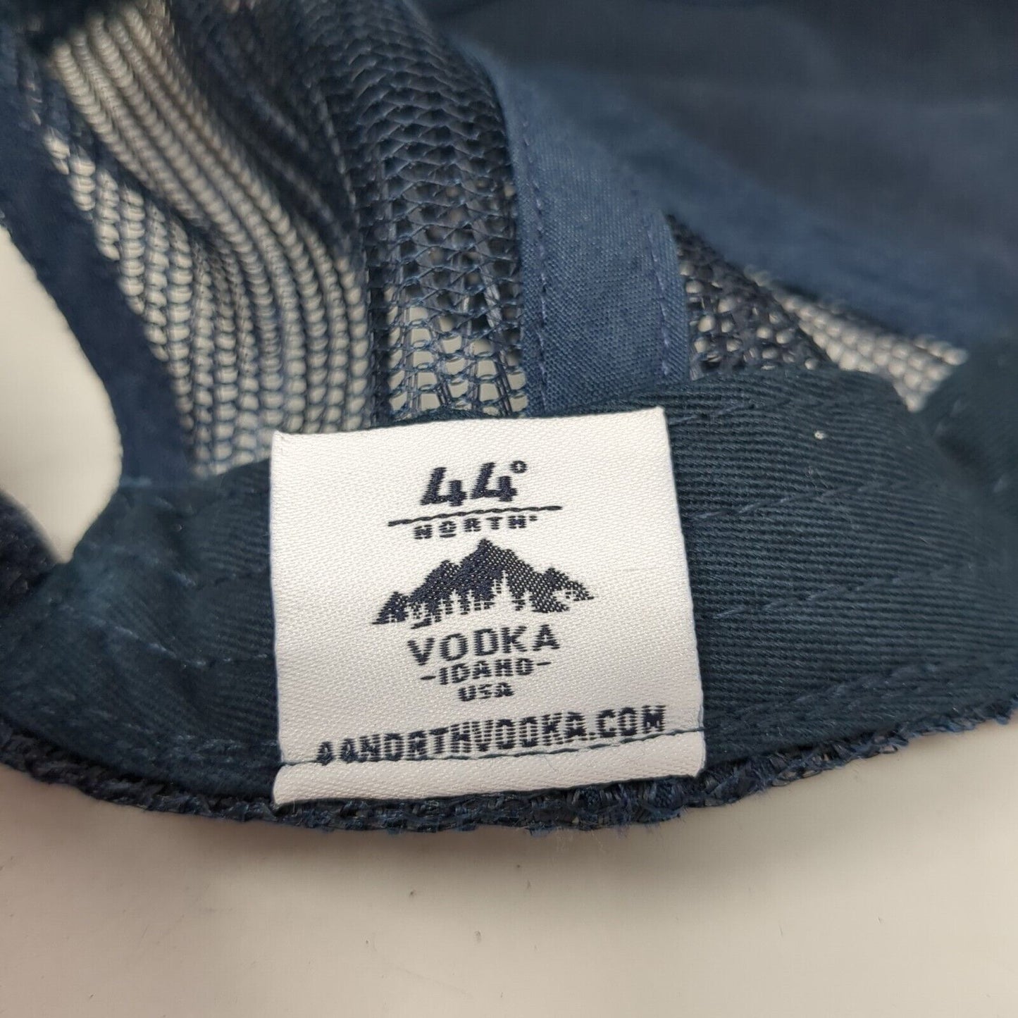 44° North Vodka Idaho USA Strapback Trucker Hat Blue One Size Adjustable