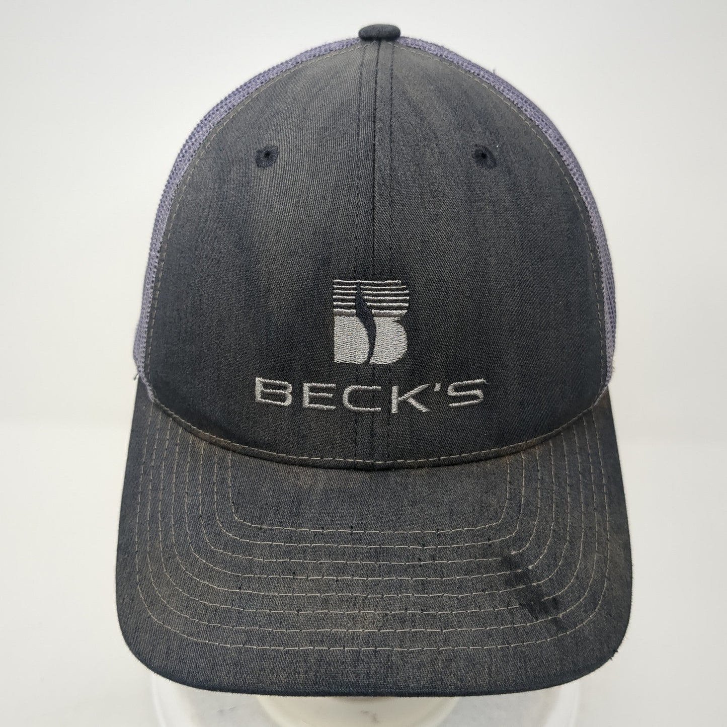 Beck's Snapback Trucker Hat Gray One Size Mesh Back Outdoor Richardson