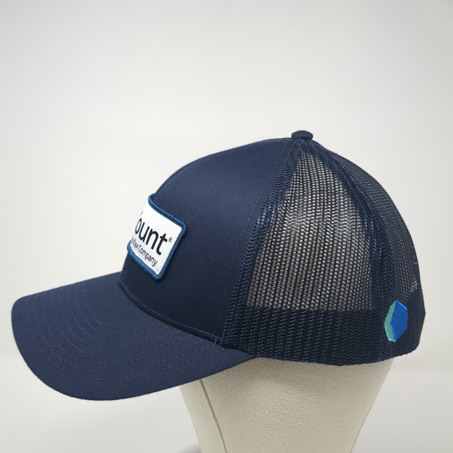 Kount An Equifax Company Snapback Trucker Hat Blue One Size Mesh Back