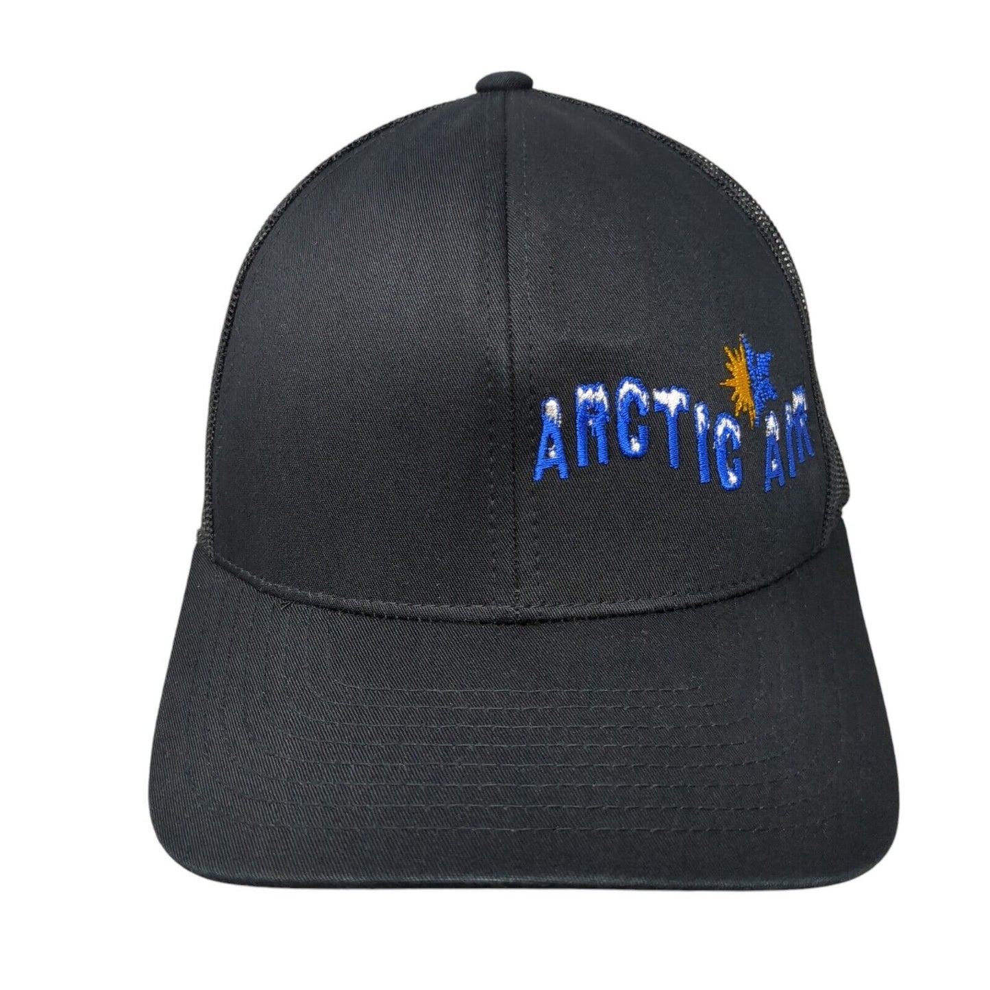 Arctic Air Snapback Trucker Hat Black OSFA Adjustable Embroidered Mesh Back