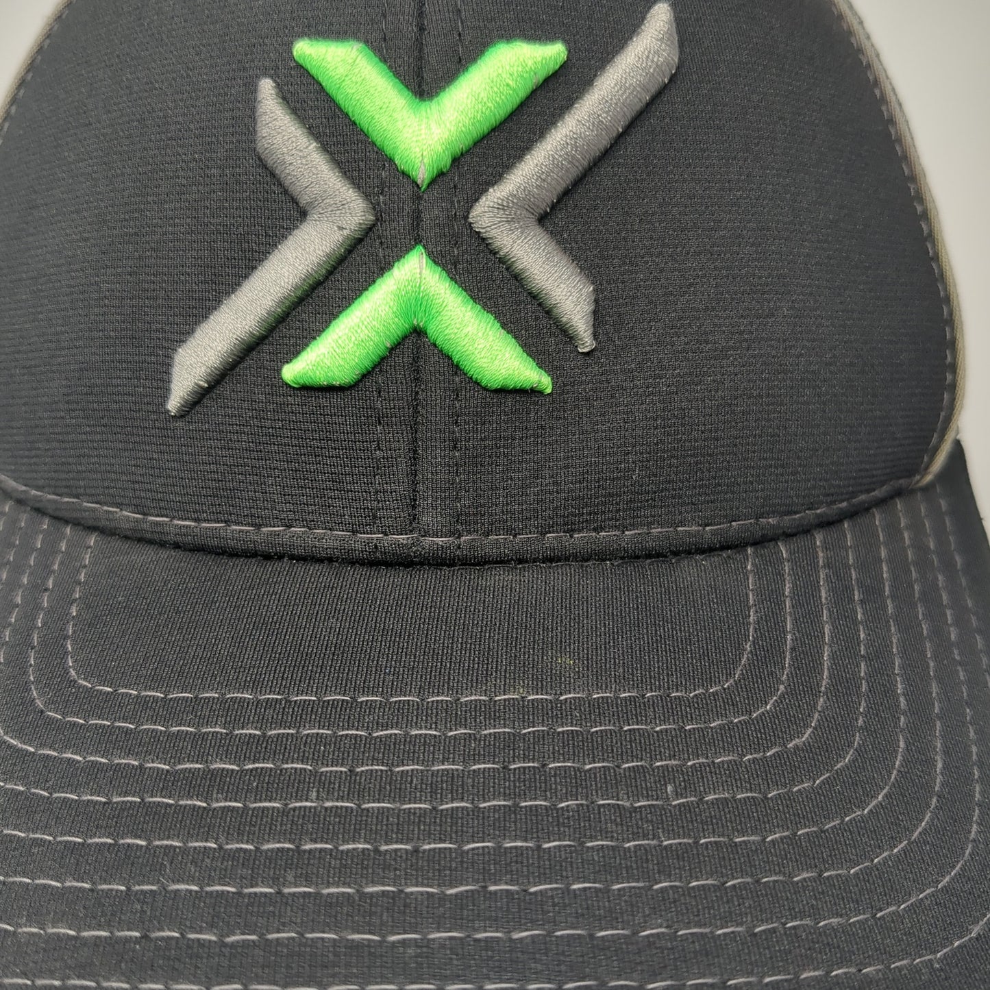 X Shockers Fitted Mesh Back Trucker Hat Black Small Stretch Richardson