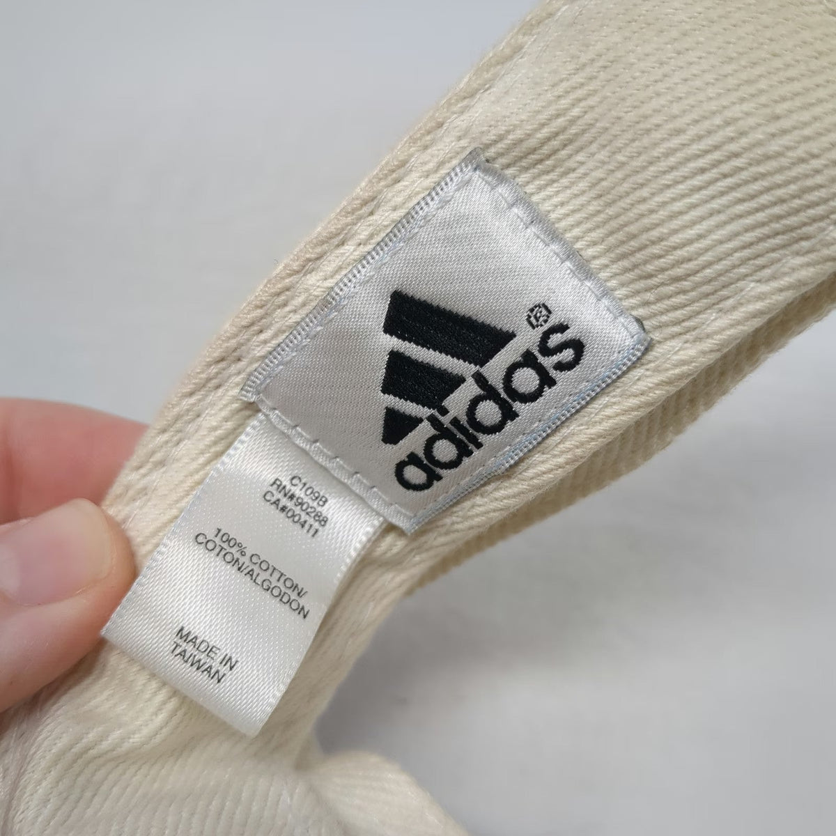 Adidas Visor White One Size Embroidered Logo Adjustable Performance Sport Hat