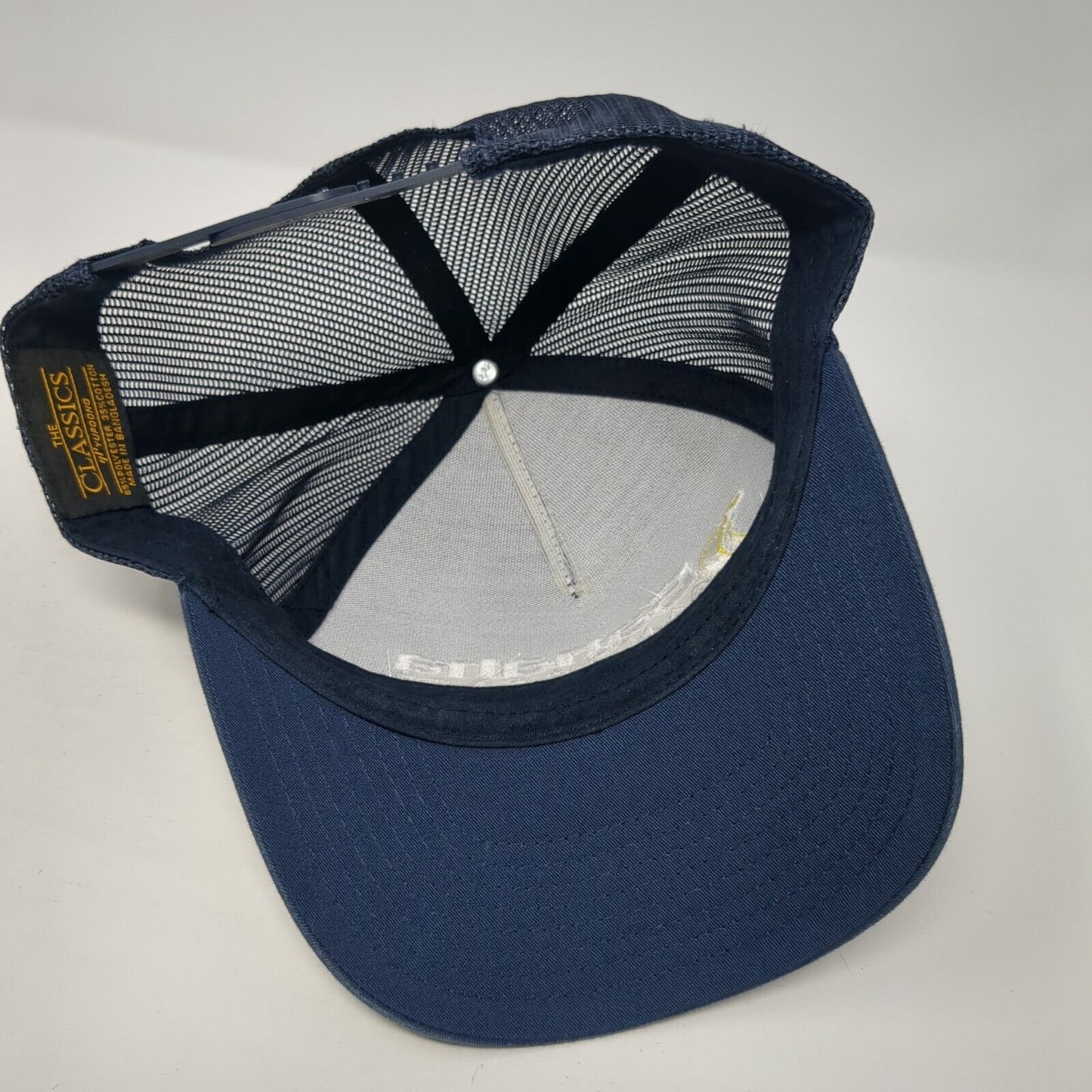Banana Landscape Snapback Trucker Hat Blue OS Adjustable Mesh Back Yupoong
