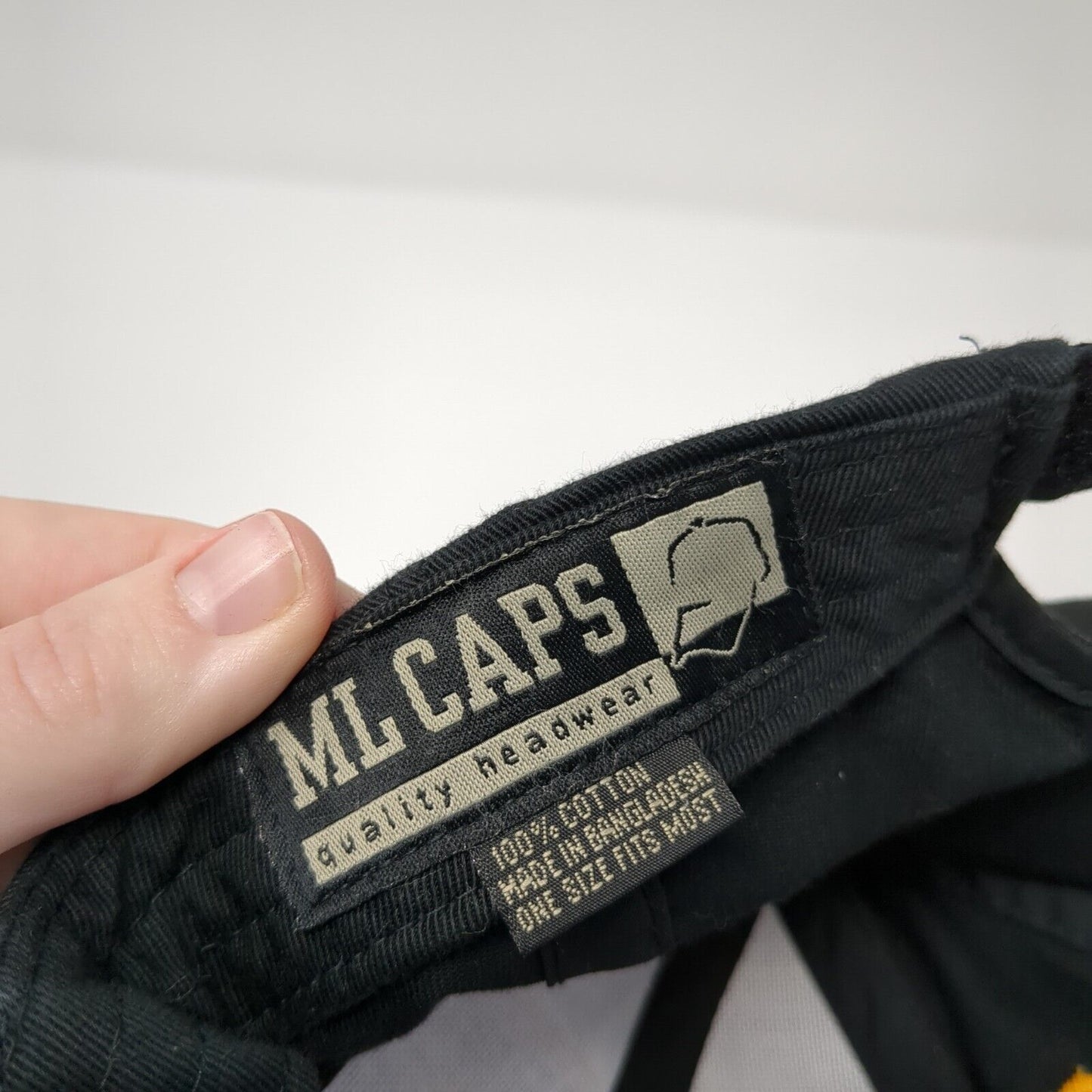 US Army Strapback Hat Black One Size Adjustable Embroidered ML Caps