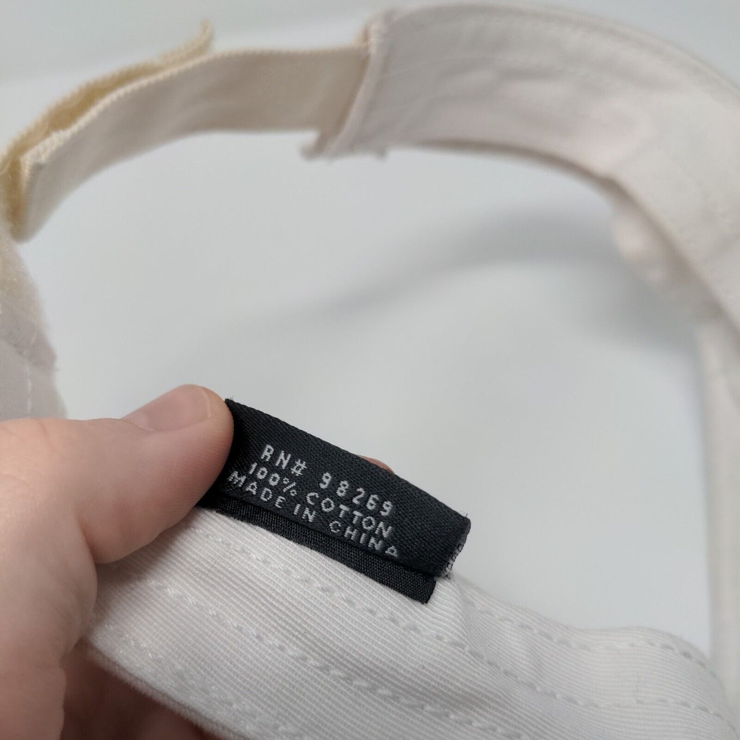 Olivia Strapback Visor Hat White One Size Embroidered Alternative